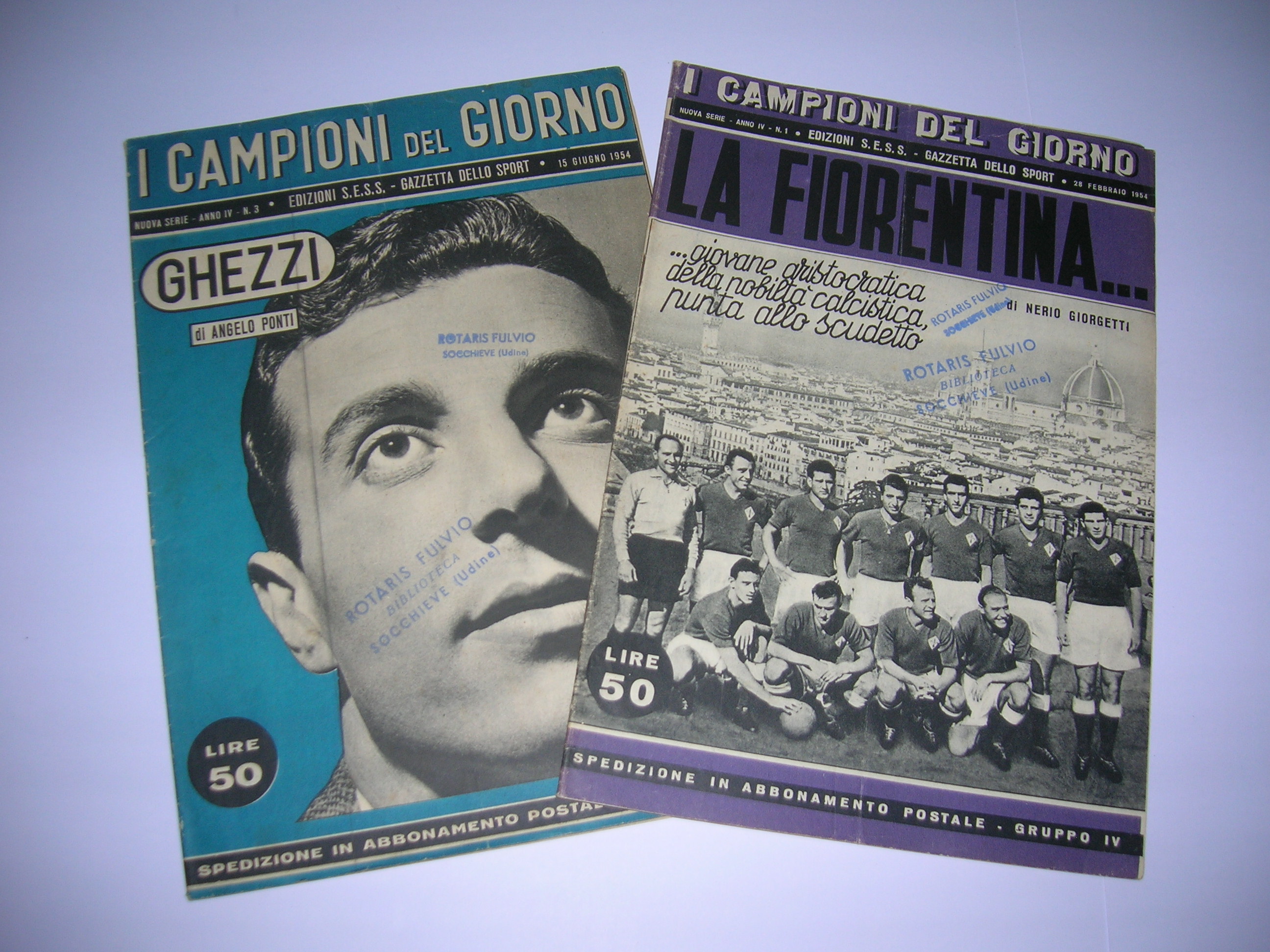 I Campioni del Giorno Fiorentina e Ghezzi  1954